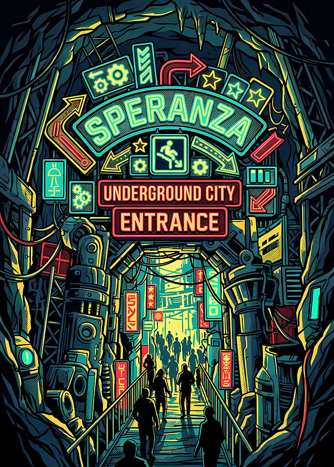 Speranza Underground City Entrance Poster