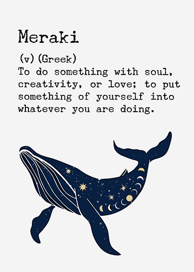 Meraki Definition Whale Art Print