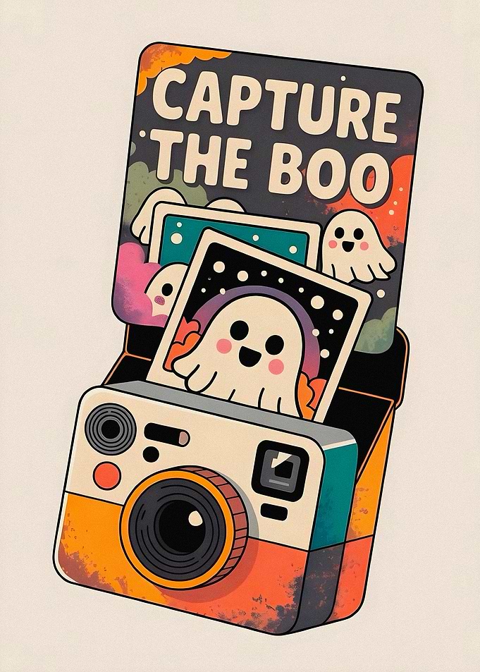 Capture the Boo Instant Camera Illustration