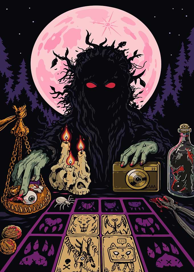 Inscryption Dark Forest Witch Playing Card Game
