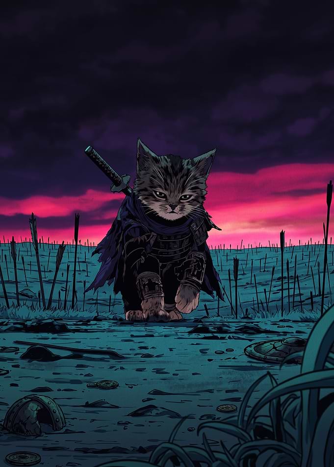 Samurai Kitten on Battlefield