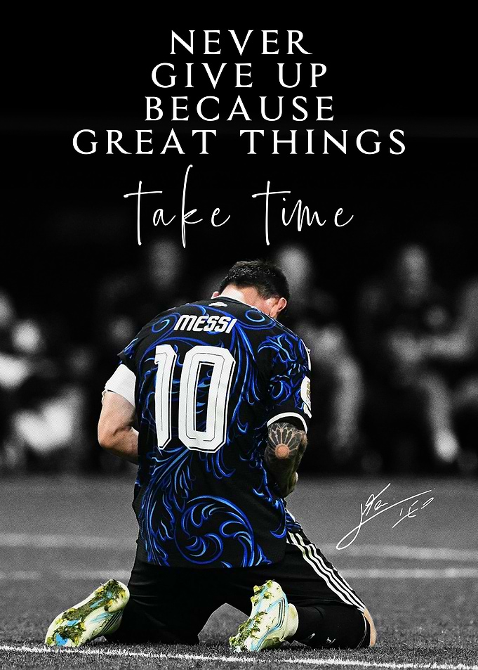 Lionel Messi Inspirational Sports Poster