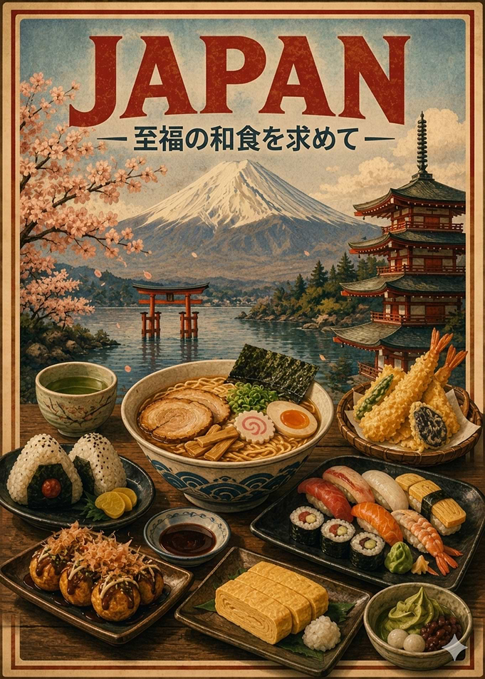 Japan Travel Food Poster