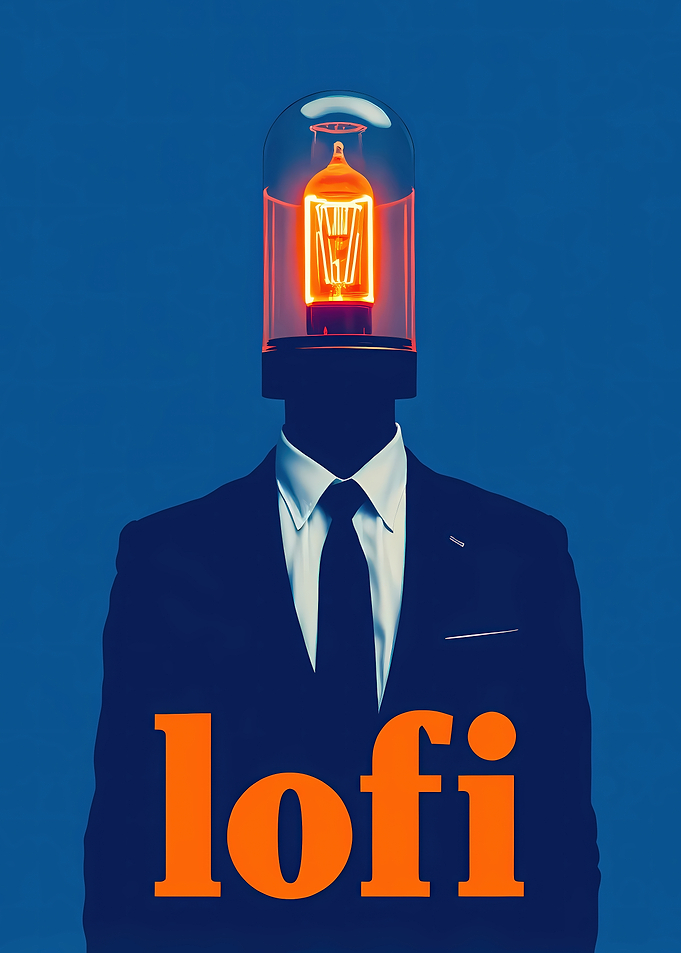 Lofi Man with Vacuum Tube Head Poster
