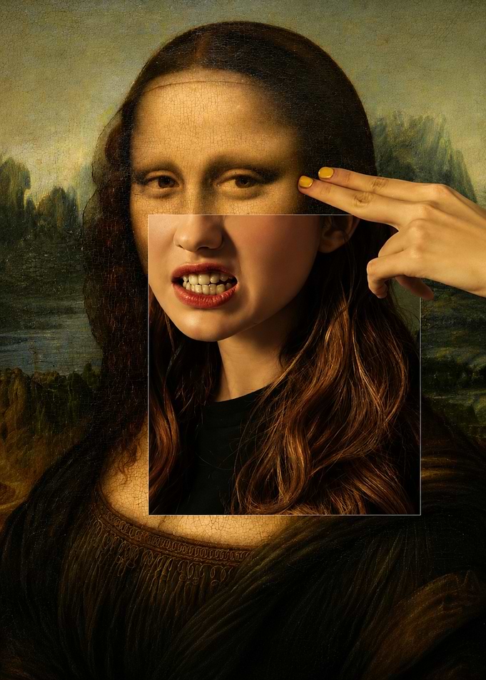 Modern Mona Lisa Collage Art