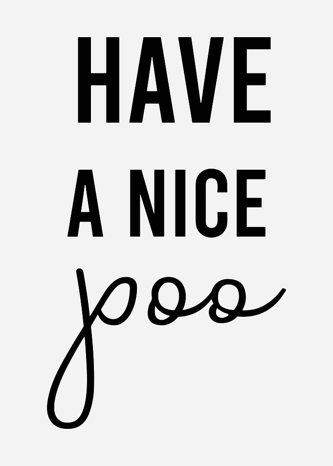 Minimalist Bathroom Typography Wall Art Print with Playful Script Quote