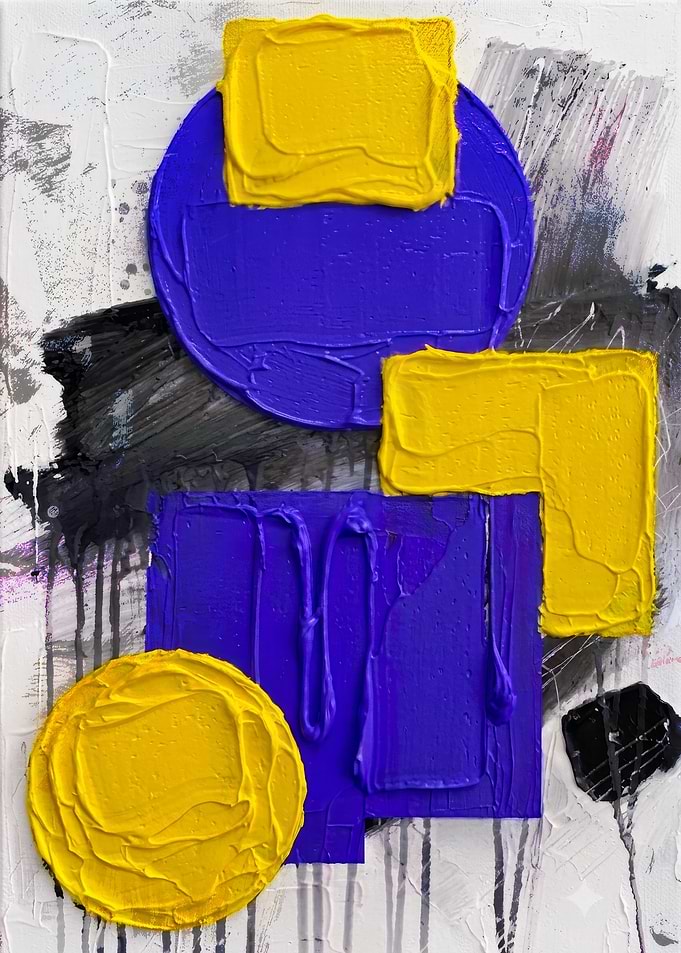 Abstract Geometric Impasto Oil Painting