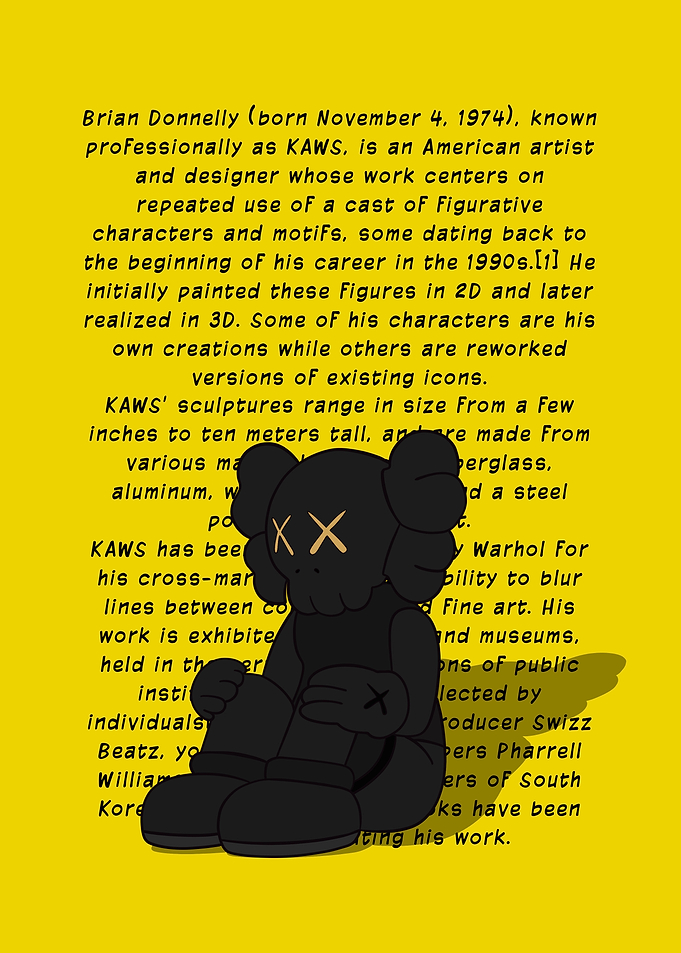 KAWS Companion Figure on Yellow Background