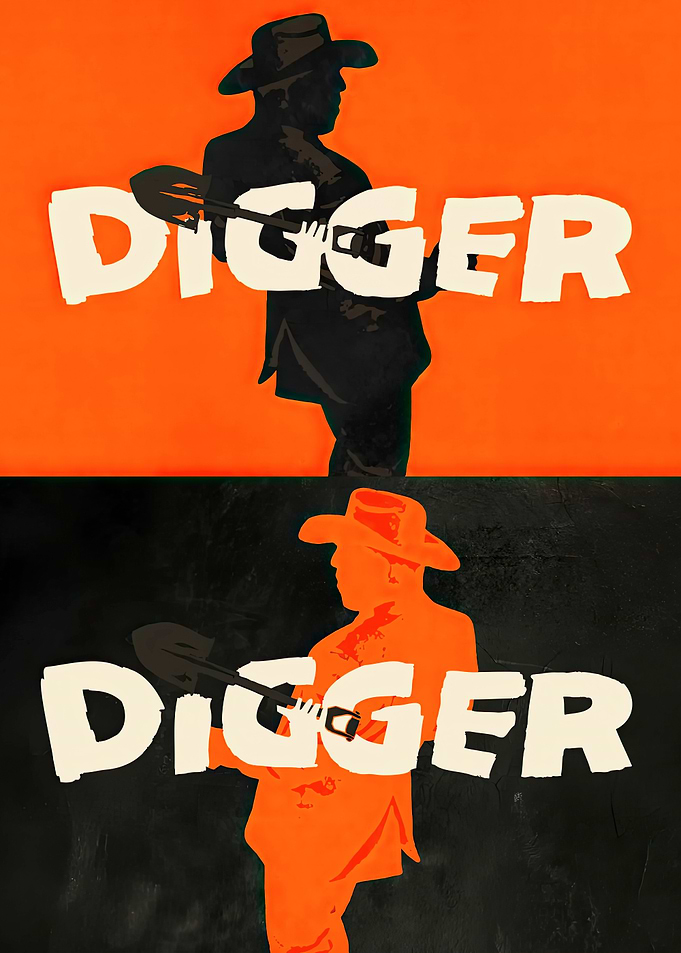 Digger Cowboy Graphic Poster