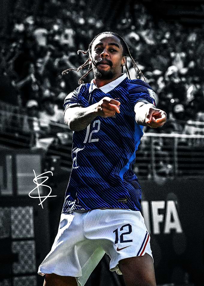 Bradley Barcola France Football Celebration