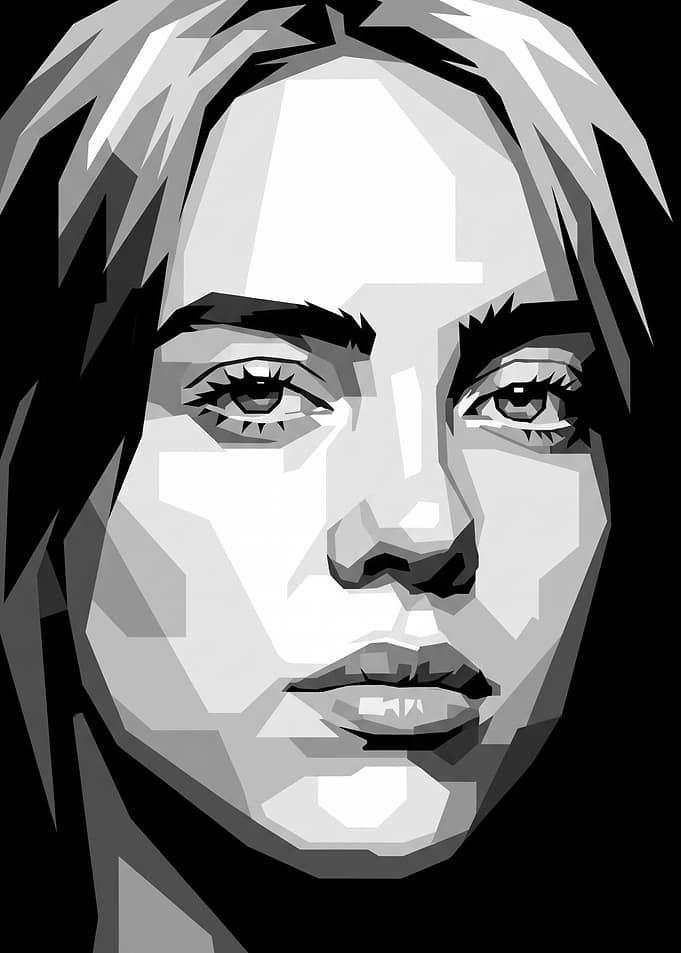 Billie Eilish WPAP Pop Art Portrait