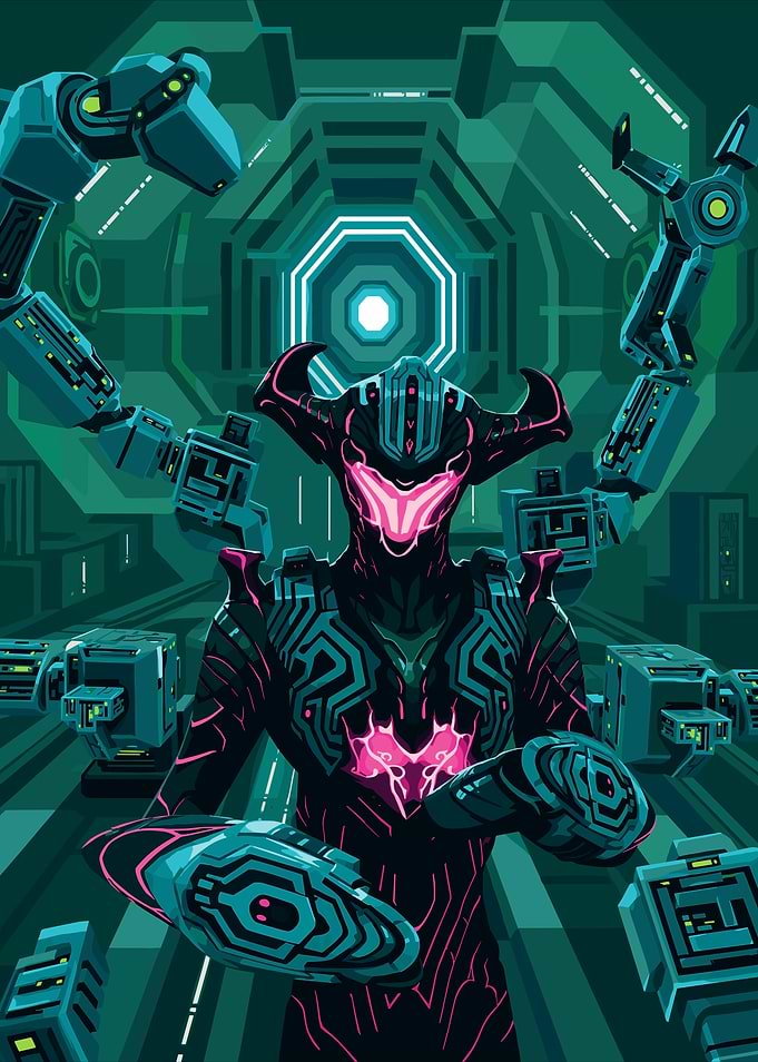 Pixel Art Cybernetic Alien Entity