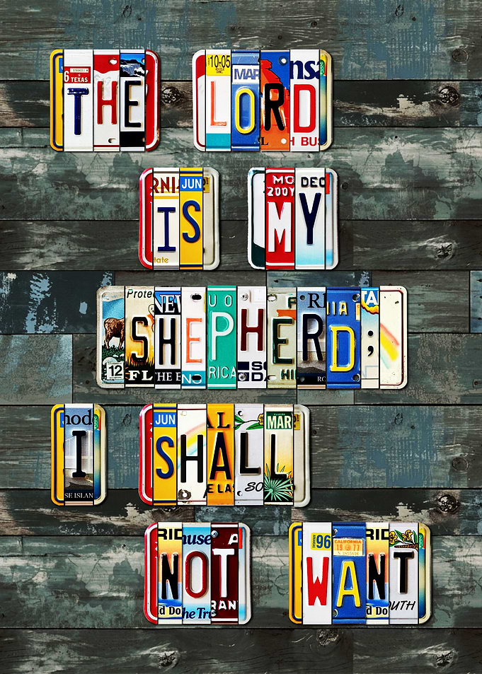 License Plate Art The Lord Is My Shepherd