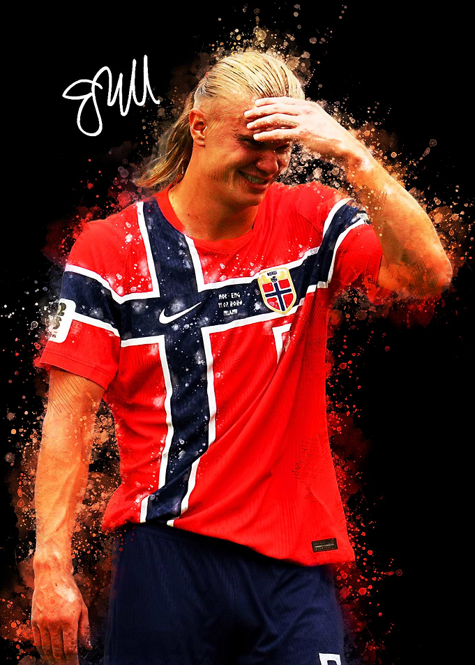 Erling Haaland Norway Soccer Portrait