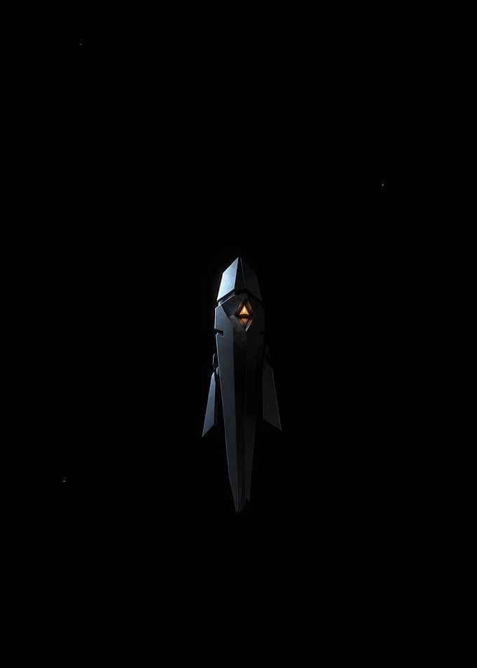 Minimalist Sci-Fi Monolith Space Vessel