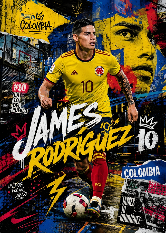James Rodriguez Colombia Soccer Poster