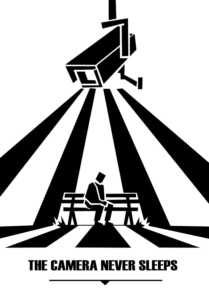 The Camera Never Sleeps – Surveillance Poster