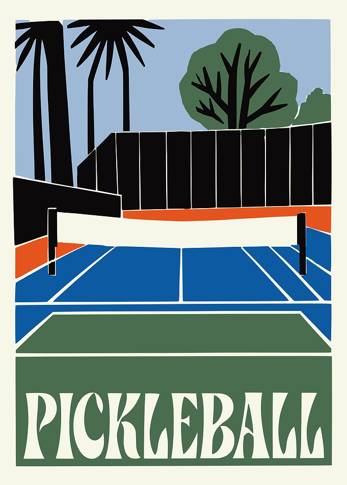 Pickleball Court Minimalist Poster