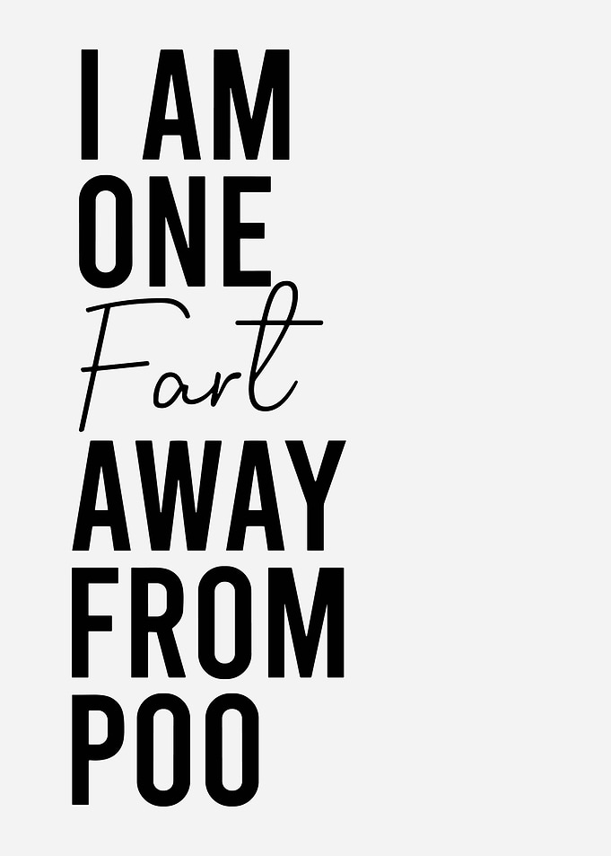 Funny Minimalist Bathroom Typography Poster Wall Art