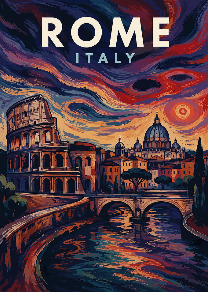 Rome Italy Travel Poster Art
