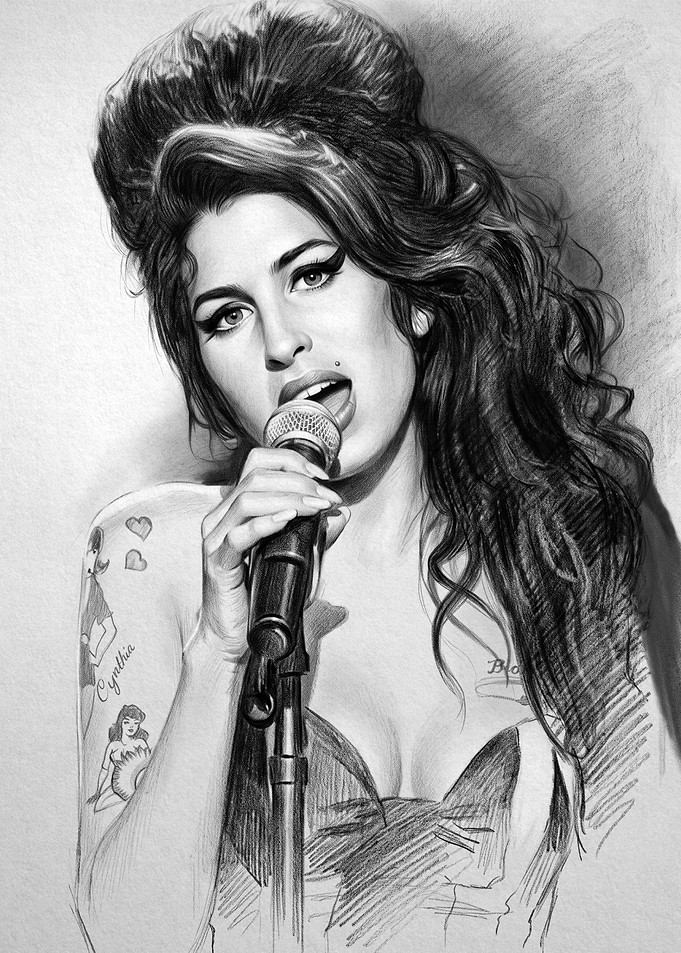 Amy Winehouse Pencil Portrait