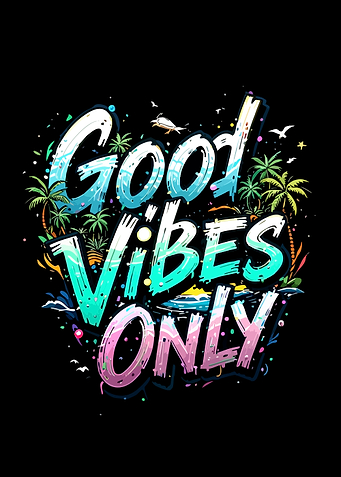 Good Vibes Only Tropical Typography