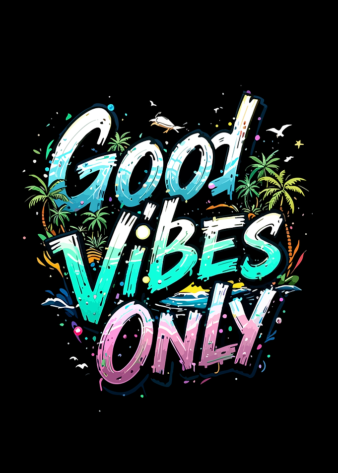 Good Vibes Only Tropical Typography