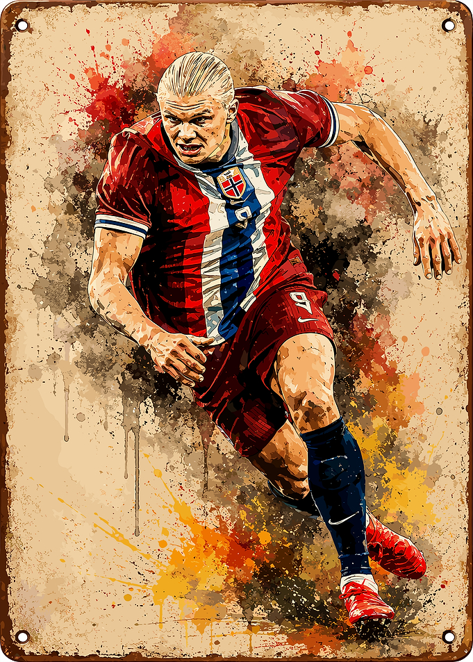 Erling Haaland Norway Soccer Poster
