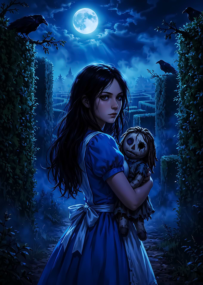 Dark Alice in Wonderland Maze