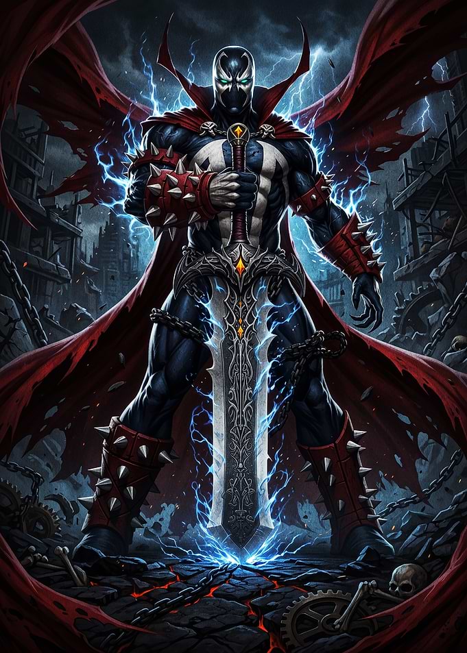 Spawn with Sword in Ruined Landscape