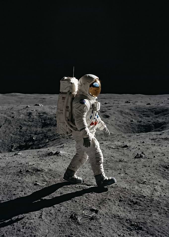 Astronaut Walking on the Moon