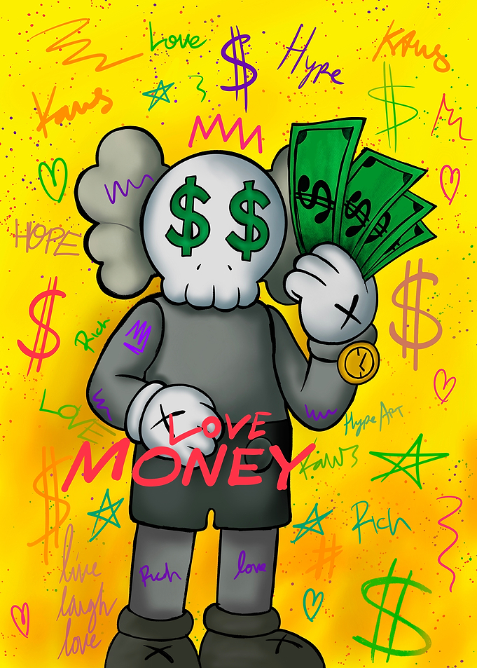 KAWS Inspired Money Art Print