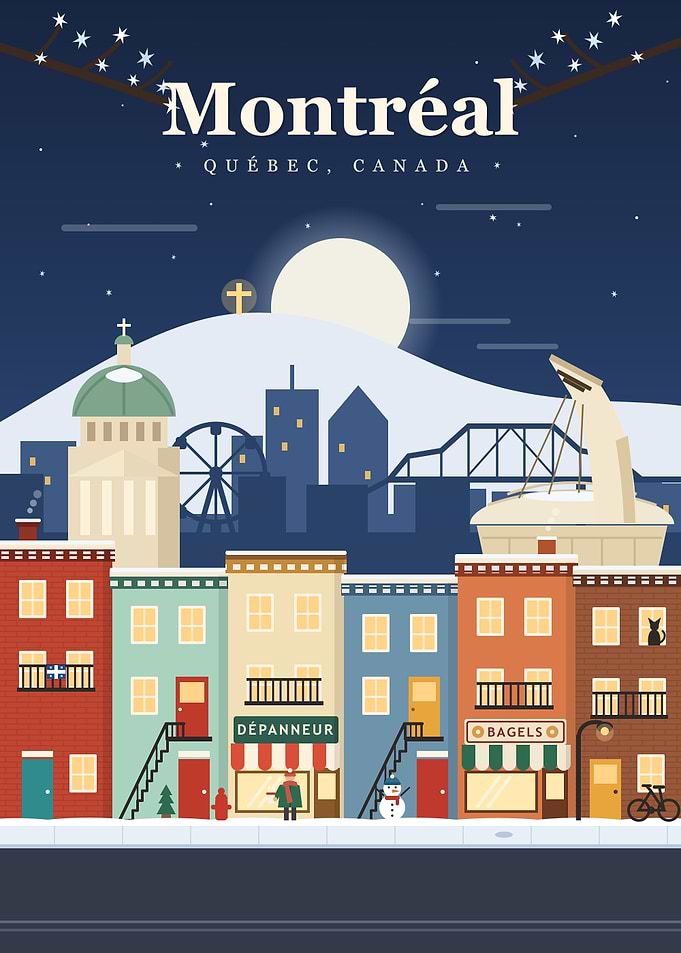 Montréal in Winter - Snowy Night