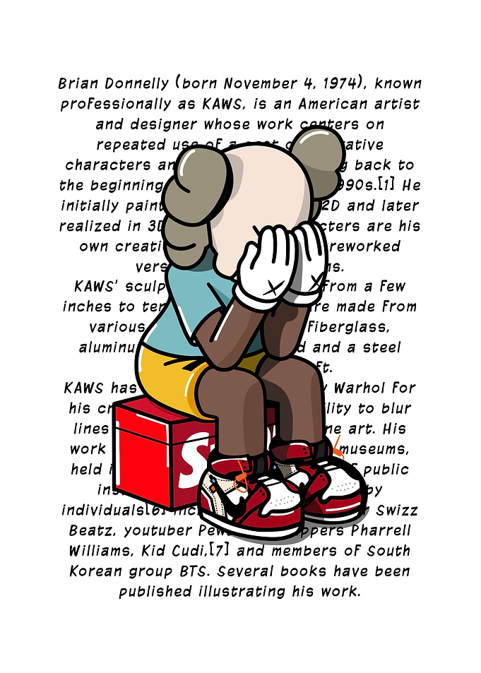 KAWS Companion Sitting on Supreme Box