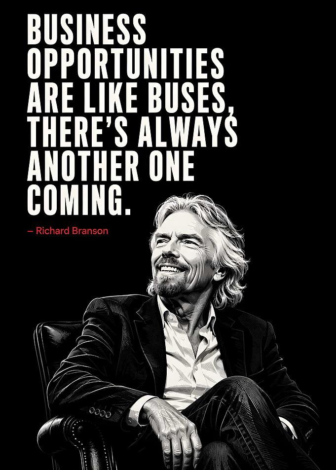 Richard Branson Inspirational Quote Poster