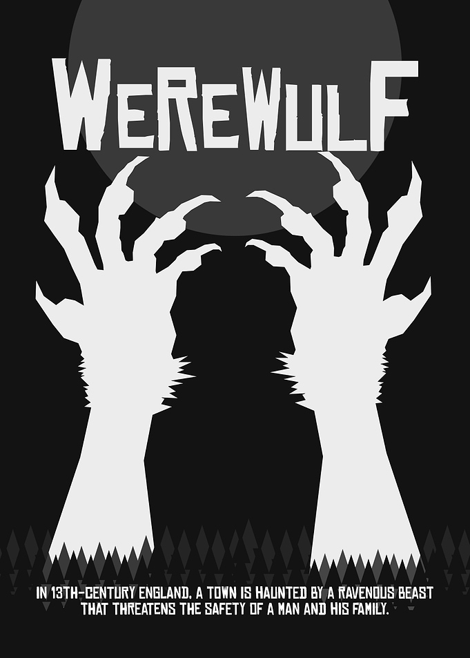 Werewulf Minimalist Horror Movie Poster