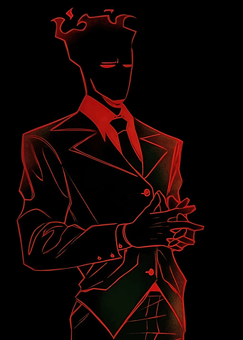 Fiery Silhouette Man in Suit
