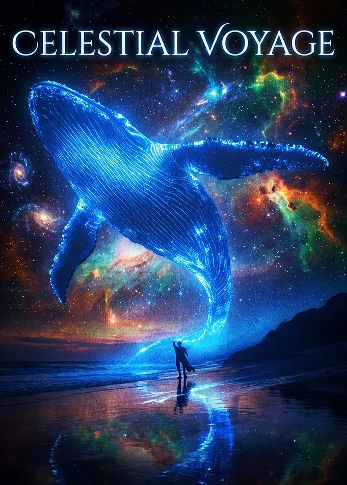 Celestial Voyage Cosmic Whale Poster
