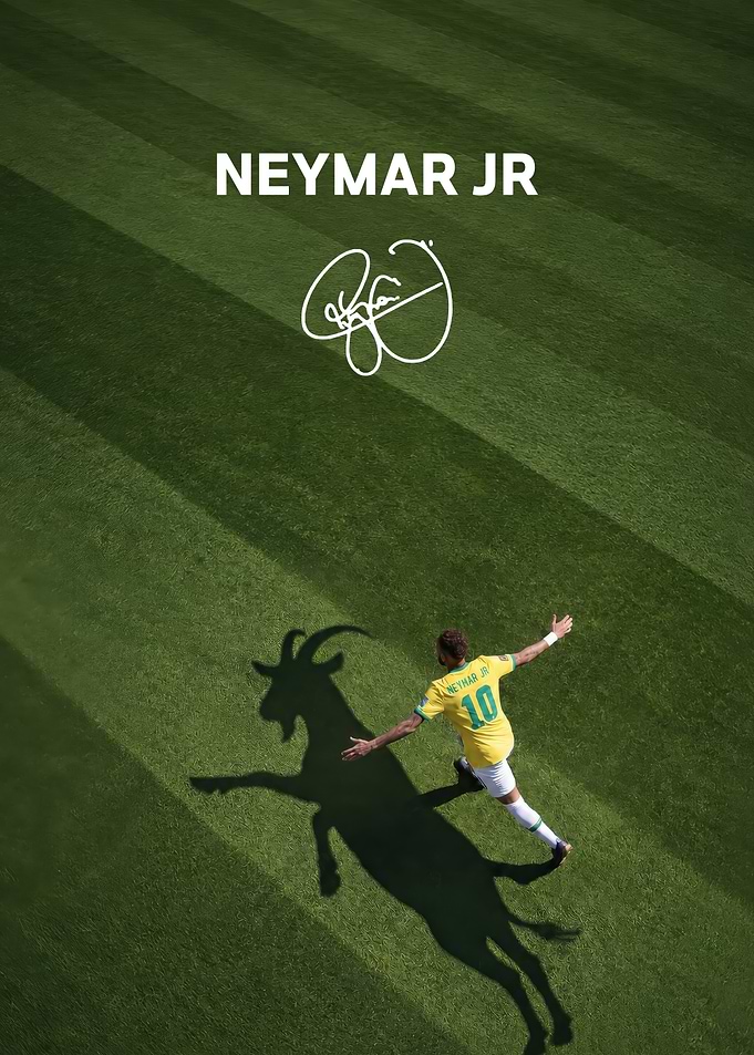 Neymar Jr GOAT Shadow Poster