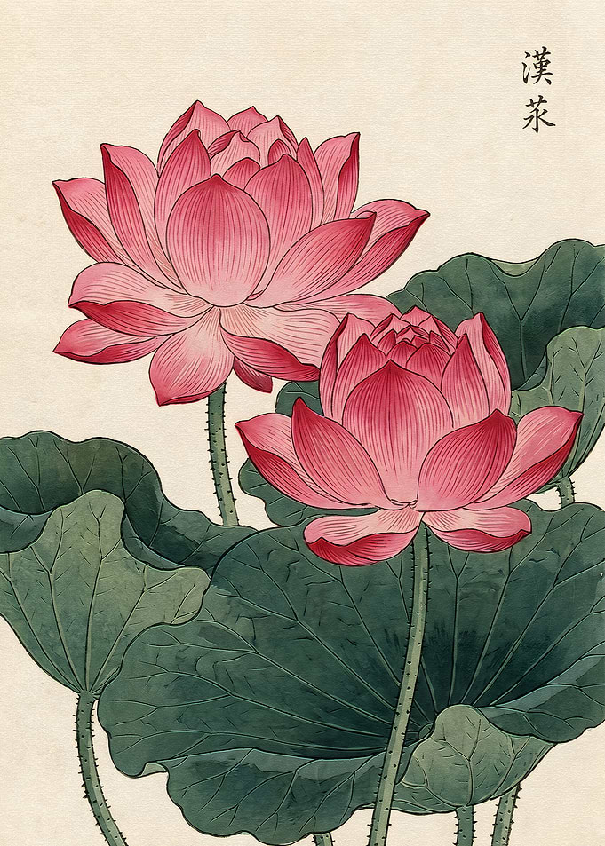 Traditional Chinese Lotus Flower Painting