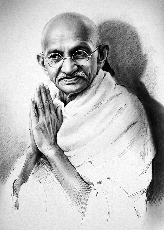 Mahatma Gandhi Pencil Sketch Portrait
