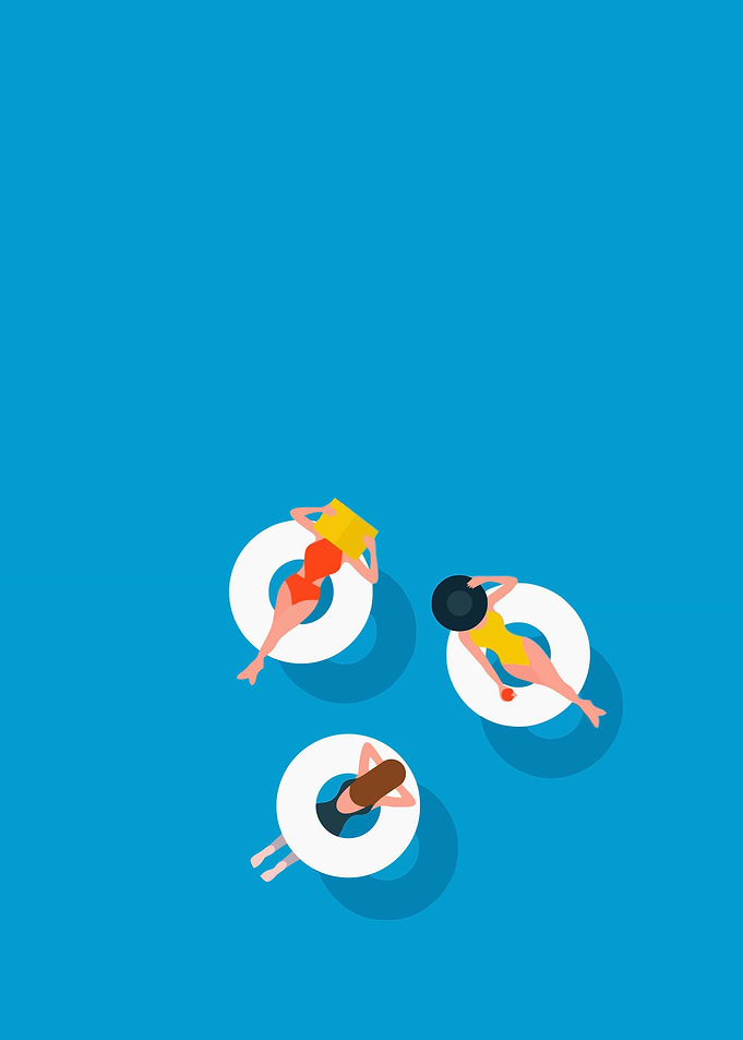 People Floating in Pool