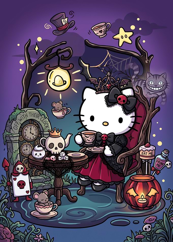 Gothic Hello Kitty Alice in Wonderland