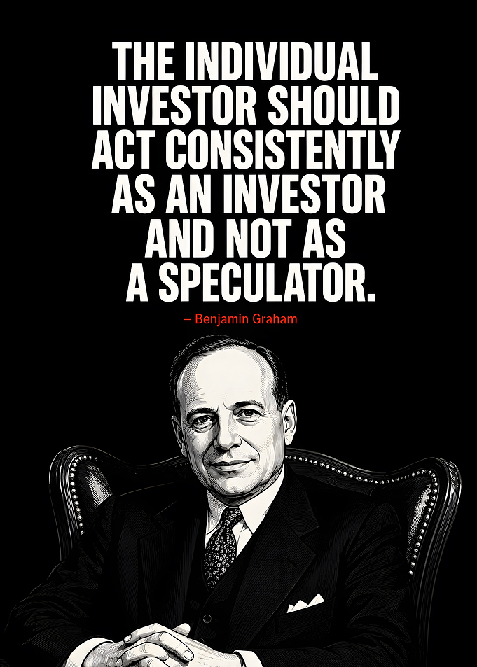 Benjamin Graham Inspirational Investment Quote Poster