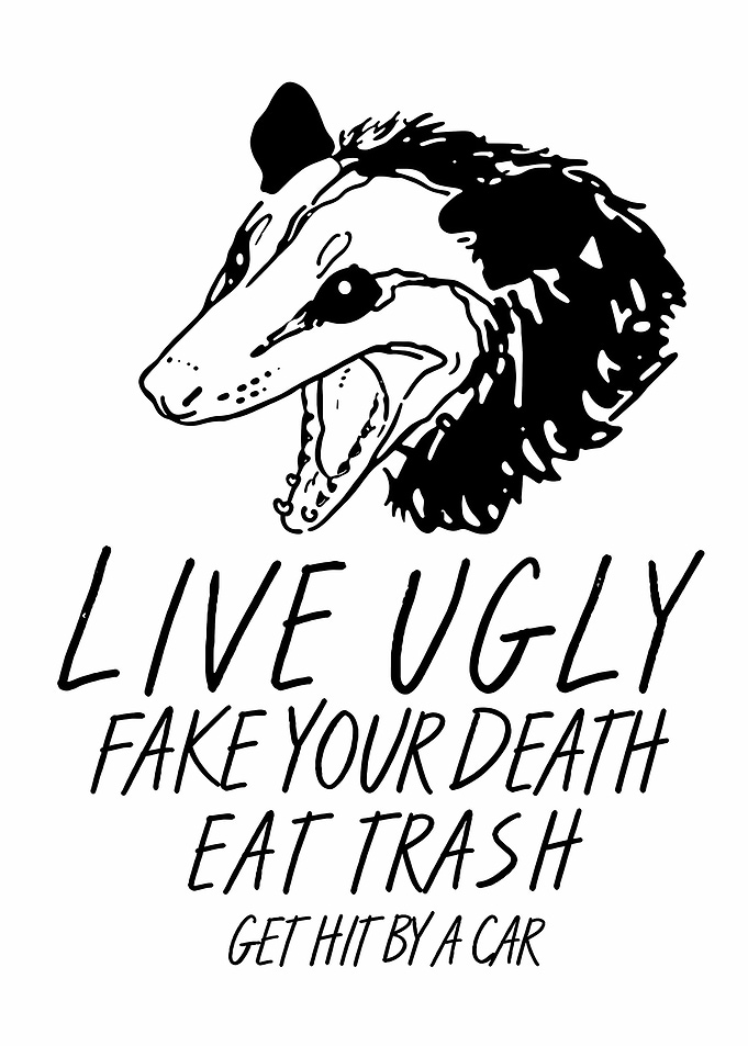 Live Ugly Opossum Graphic Design