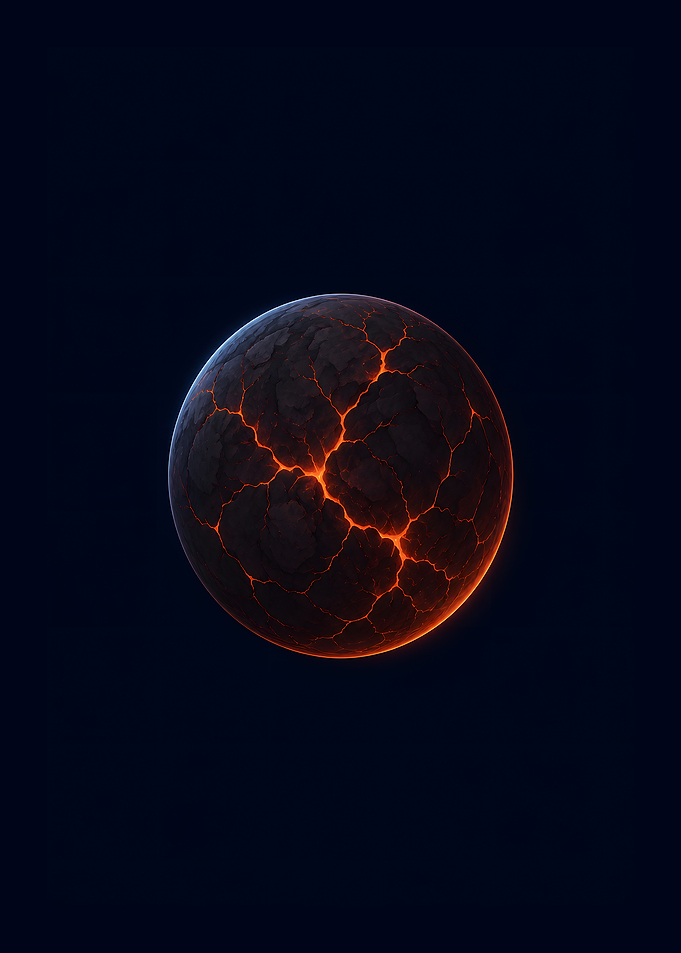 Cracked Obsidian Lava Planet