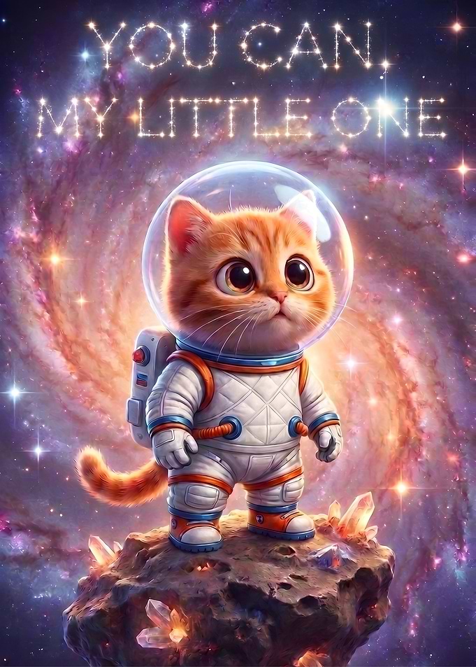 Cute Astronaut Kitten in Little Space Explorer - Cute Astronaut Cat