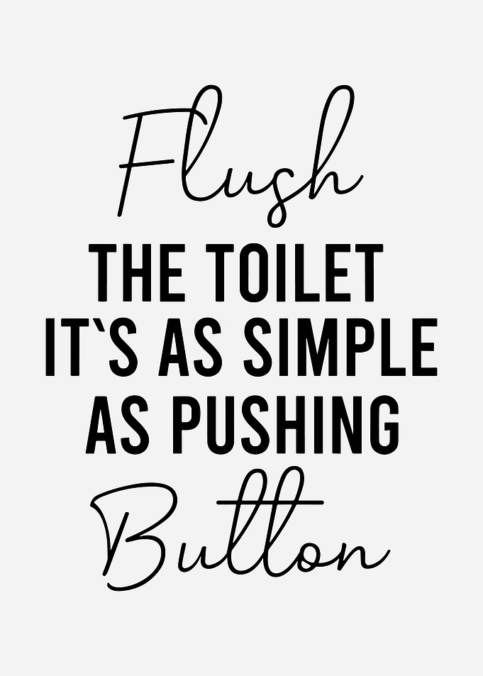 Minimalist Bathroom Reminder Wall Art Modern Restroom Typography Poster