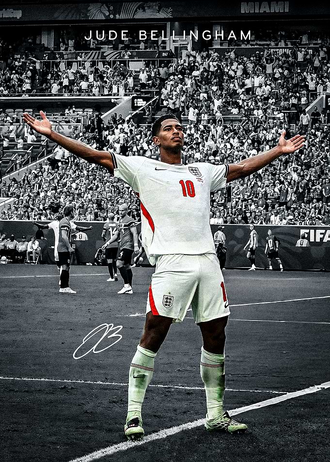 Jude Bellingham England Football Poster