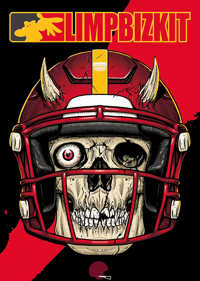 Limp Bizkit Skull Football Helmet Art